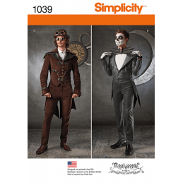 Men's Cosplay Costumes Steampunk or Skeleton Simplicity Sewing Pattern 1039