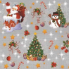 Vinyl PVC Tablecloth Christmas Santa Festive Stars Fabric 140cm Wide