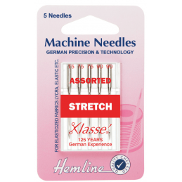 Hemline Stretch Sewing Machine Needles Klasse Elastic or Lycra Fabrics