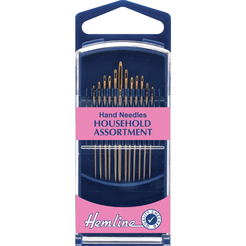 Hemline Premium Gold Eye Household Assorted Hand Sewing Needles 12 Pack 
