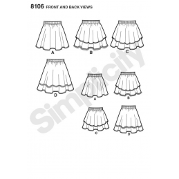 Learn To Sew Flare Skirts Girls and Girls Plus Simplicity Sewing Pattern 8106
