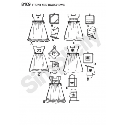 Towel Dresses, Pot Holders and Oven Mitts Simplicity Sewing Pattern 8109
