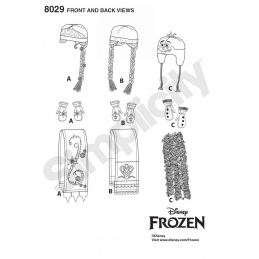 Disney Frozen Winter Accessories Hats and Scarves Simplicity Sewing Pattern 8029