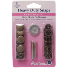 Hemline 15mm Heavy Duty Snaps Poppers Press Studs Starter Kit Or Refills Packs