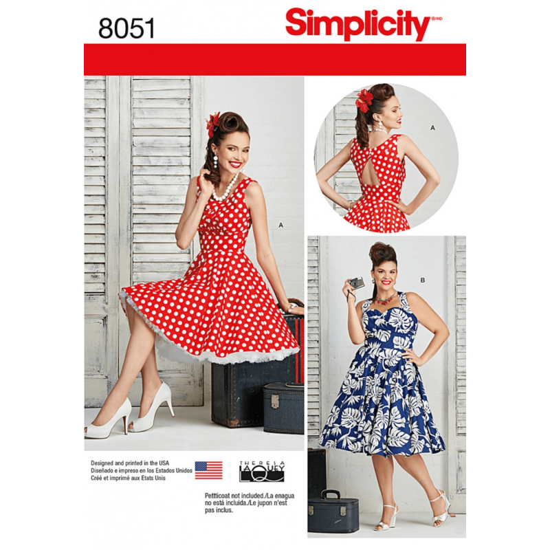 Simplicity Misses Plus Size Rockabilly 50s Style Dresses Sewing Pat