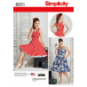 Simplicity Misses Plus Size Rockabilly 50s Style Dresses Sewing Pattern 8051