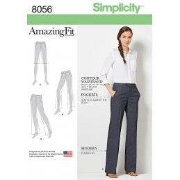 Amazing Fit Miss/Plus Size Flared Trousers Shorts Simplicity Sewing Pattern 8056