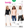Burda Misses' Style Top T-Shirt Panel Contrast Detail Sewing Pattern 6630