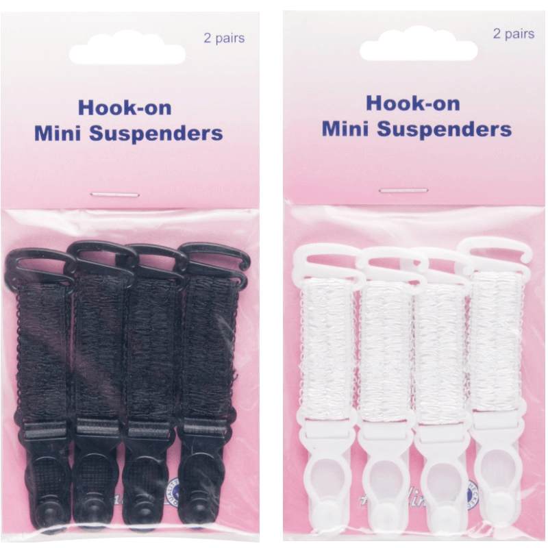  Hemline 2 Pairs Of Hook On Mini Suspenders 
