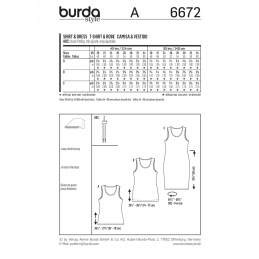 Misses Regular or Longline Vest Top and Jersey Dress Burda Sewing Pattern 6672