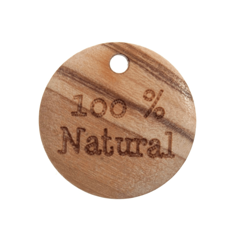 Trimits 2 x 18mm Wood Button Tag 100% Natural 28 lines Buttons