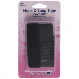 Hemline White Heavy Duty Hook & Loop Velcro Tape Self Stick  25mm x 1 Inch 