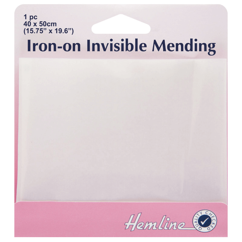 Hemline 40 x 50cm Iron On Invisible Mending Transparent Patch Hems Motifs