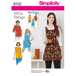 1970s Vintage Style Aprons and Smocks Simplicity Sewing Pattern 8152