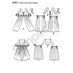 Misses 18th Century Highland Style Costumes Simplicity Sewing Pattern 8161