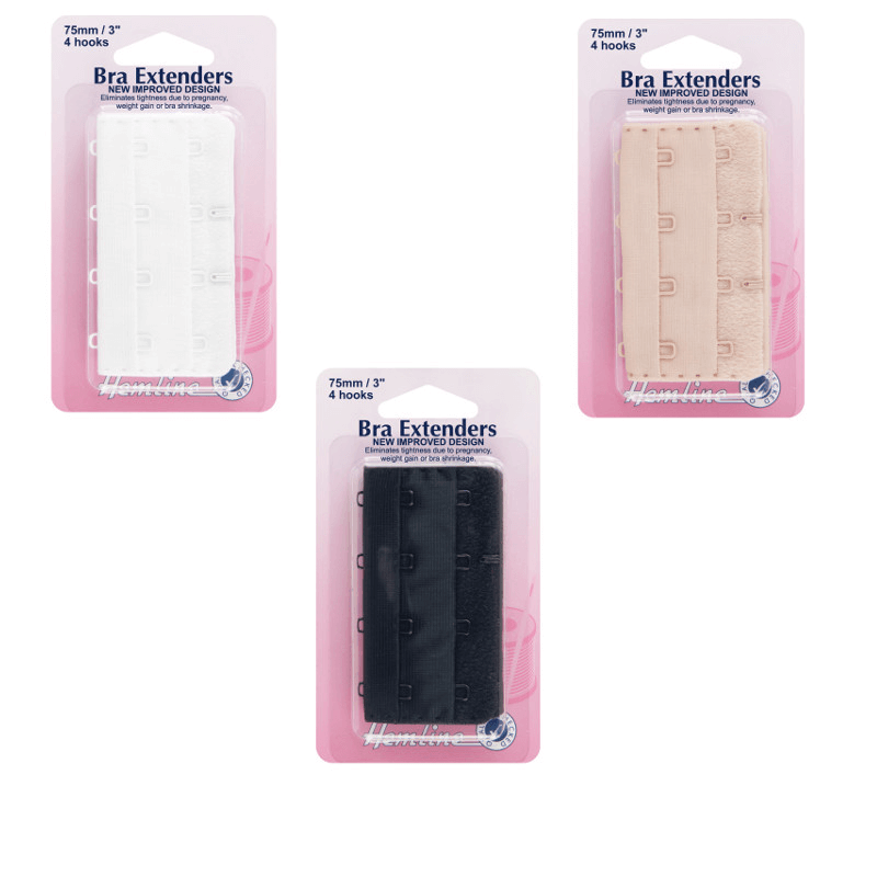 Nortexx Bra Extenders 4 HOOKS 75MM- VARIOUS COLOURS