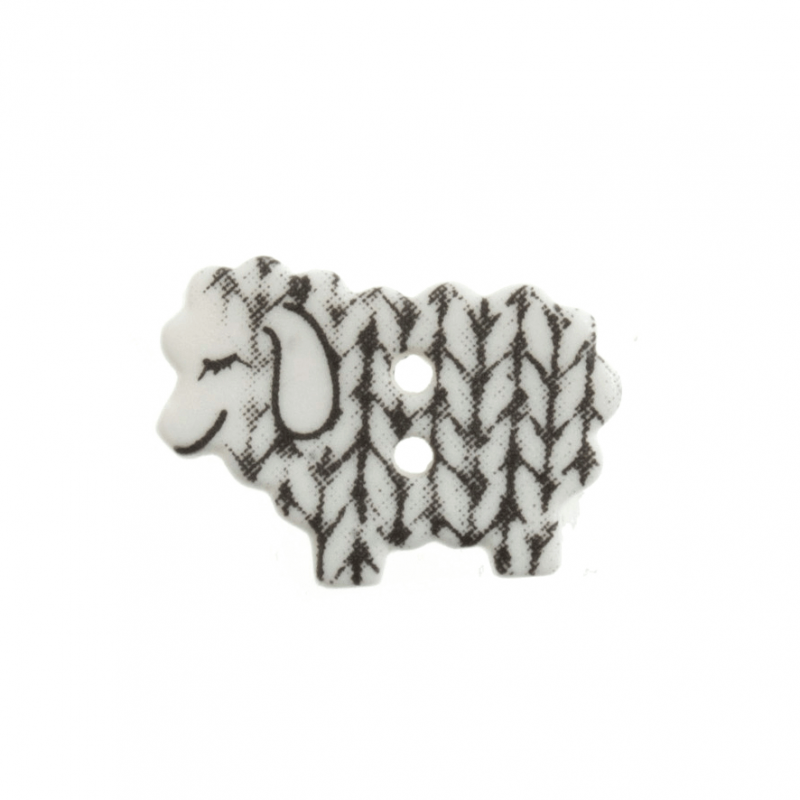 18mm Knitted Sleepy Sheep Cute Animals Novelty Button 28 Lignes