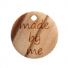 2 x 18mm "Made By Me" Wooden Button Tag 28 lignes Buttons Trimits
