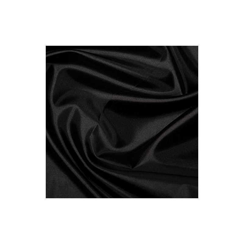 Black Plain Habotai Silk Lining Fabric  