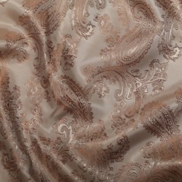 Paisley Jacquard Polyviscose Upholstery Dress Lining Fabric Beige 01