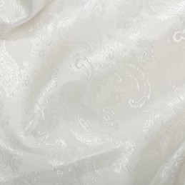 Paisley Jacquard Polyviscose Upholstery Dress Lining Fabric Silk White 31