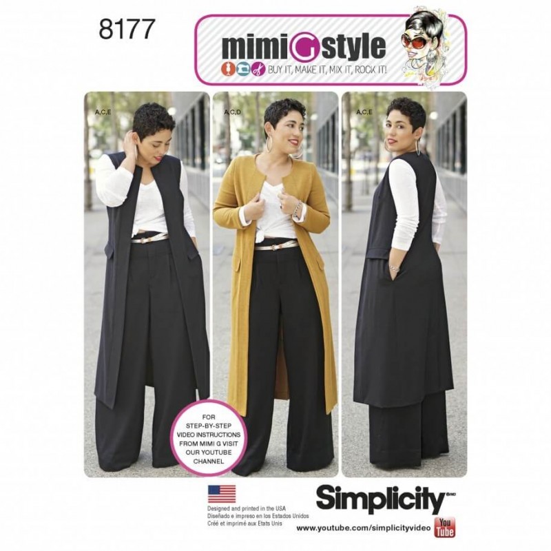 Miss/Plus Size Wide Leg Trousers and Tops Simplicity Sewing Pattern 8177