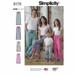 Child, Teen and Adult Lounge Trousers Simplicity Sewing Pattern 8179