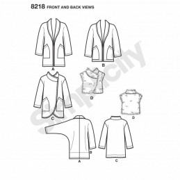 Misses' Easy-to-Sew Jackets Cardigans and Vest Simplicity Sewing Pattern 8218