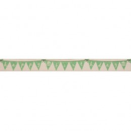 Bowtique Natural Happy Birthday Bunting Green Ribbon 15mm x 5m Reel