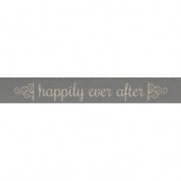Bowtique Natural Happily Ever After Grey Ribbon 15mm x 5m Reel