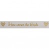 Bowtique Natural Here Comes The Bride Gold Ribbon 15mm x 5m Reel