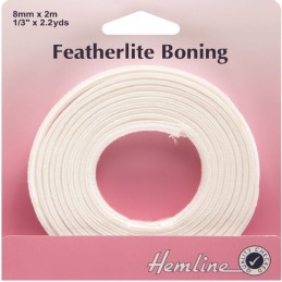  Hemline Featherlite Boning In White 2m x 8mm