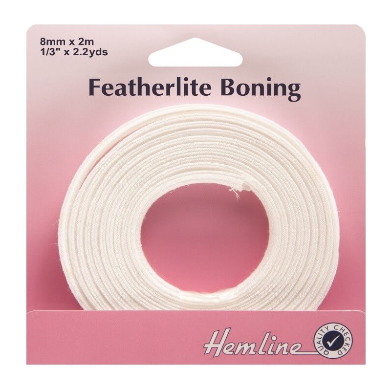  Hemline Featherlite Boning In White 2m x 8mm