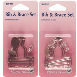  Hemline Bib and Brace Set 1 Pair In Bronze Or Silver