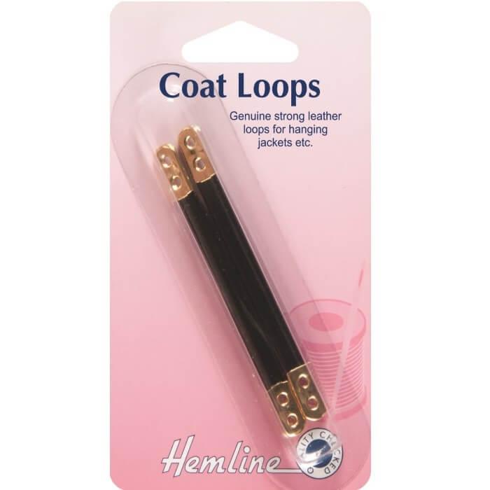  Hemline Coat Loops Leather Black Set Of 2