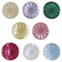 Pack of 6 Hemline Floral Engraved Daisies 2 Hole Sew Through Buttons 11.25mm