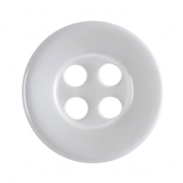 Pack of 13 Hemline Plain White 4 Hole Sew Through Dish Buttons 8.75mm
