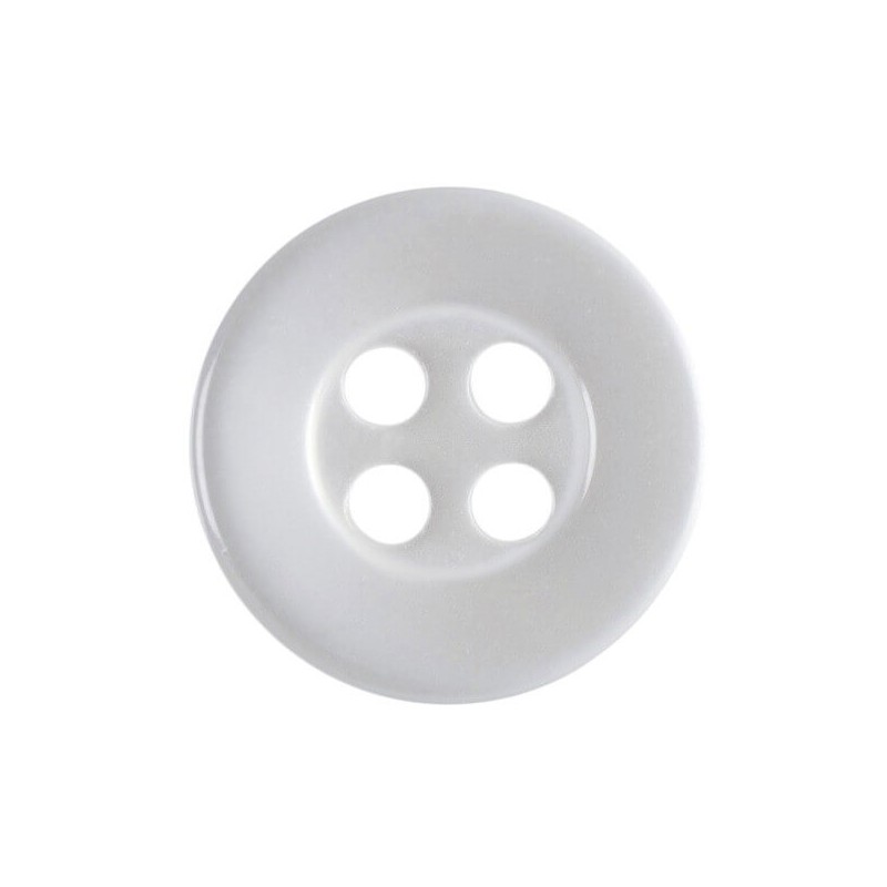 Pack of 13 Hemline Plain White 4 Hole Sew Through Dish Buttons 10mm