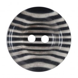 Pack of 2 Hemline Transparent Stripy Dish 2 Hole Sew Through Buttons 25mm