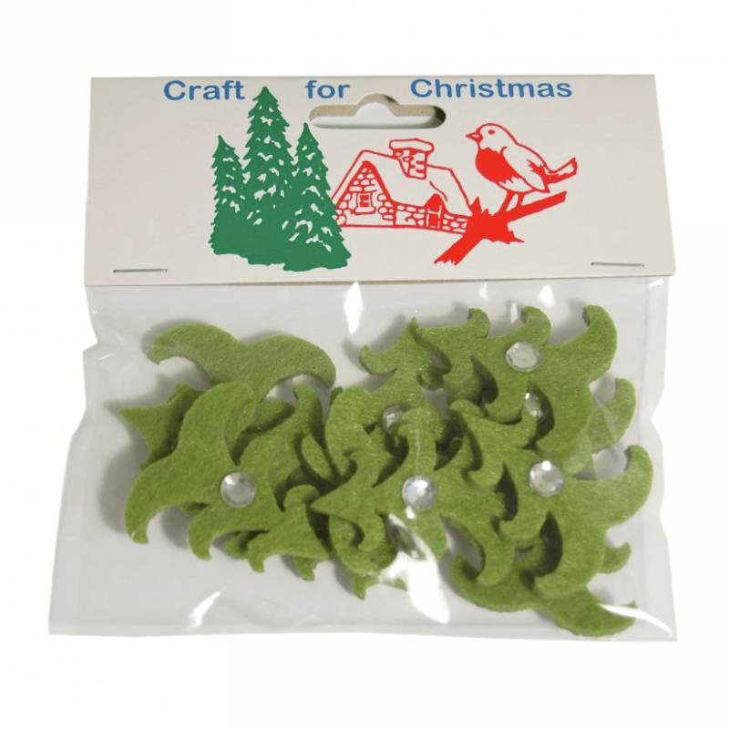 12x Jewelled Christmas Trees Cardmaking Scrapbooking