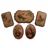 5 x Christmas Vintage Birds Badges Embellishment Cardmaking Scrapbooking