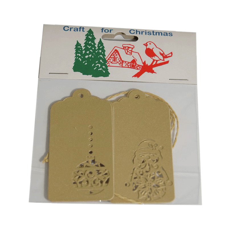 4x Christmas Tags Gold Embellishments Craft Cardmaking
