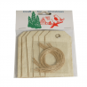 7x Christmas Dark Cream Jute Gift Tags Embellishments Craft Cardmaking