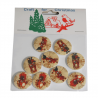 9 x Christmas Wooden Santa Buttons Embellishments Craft Cardmaking