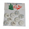 9 x Christmas Wooden Festive Buttons 2 Hole Embellishments Craft