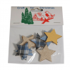 8 x Christmas Wooden Star Stickers Embellishments Craft Scrapbooking