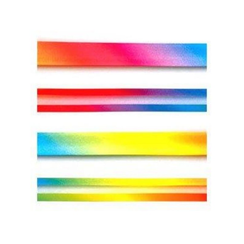 20mm Bright Coloured Rainbow Fade Satin Bias Binding