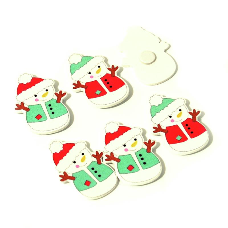 6 x Christmas Waistcoat Snowman Pack Embellishments Craft