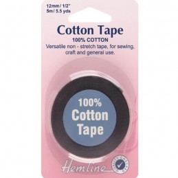 Black Cotton Tape 5m In 6mm, 12mm, 20mm, 25mm 