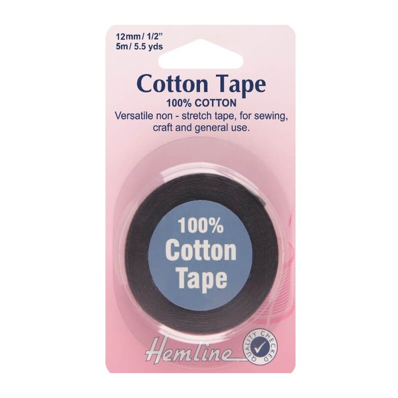 Black Cotton Tape 5m In 6mm, 12mm, 20mm, 25mm 